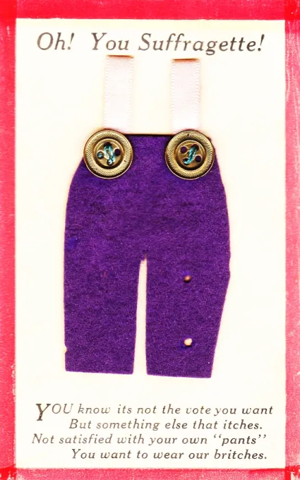 Framed Print : Suffrage Pants Postcard Framed Print : Suffrage Pants Postcard