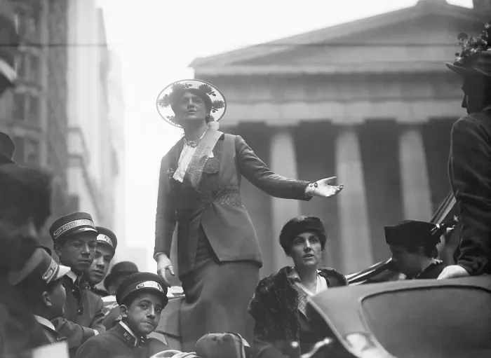 Framed Print : Suffragette Gesturing During Speech Framed Print : Suffragette Gesturing During Speech