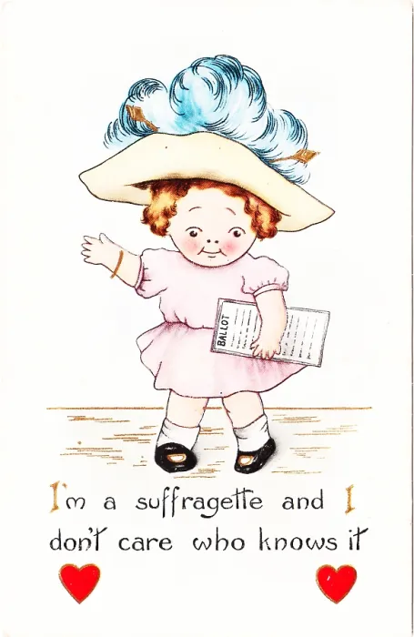 Framed Print : Suffragette Girl Valentine Card Framed Print : Suffragette Girl Valentine Card
