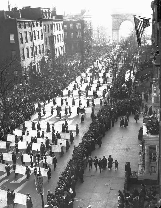 Framed Print : Suffragette March Through Washington Square Framed Print : Suffragette March Through Washington Square