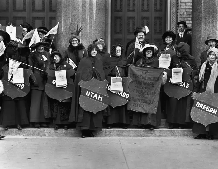 Framed Print : Suffragettes Before Hike to Washington, D.C Framed Print : Suffragettes Before Hike to Washington, D.C