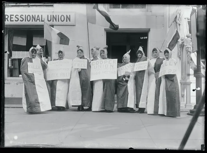Framed Print : Suffragettes Holding Signs Framed Print : Suffragettes Holding Signs