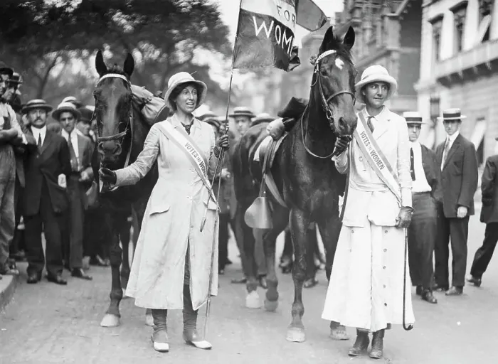 Framed Print : Suffragettes with Horses Framed Print : Suffragettes with Horses