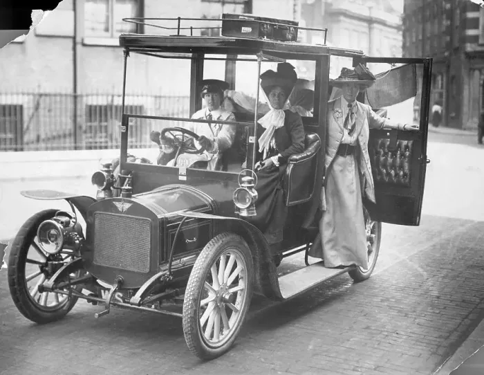 Framed Print : Suffragettes Posing Inside Automobile Framed Print : Suffragettes Posing Inside Automobile