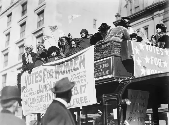 Framed Print : Suffragettes Riding atop Vehicle Framed Print : Suffragettes Riding atop Vehicle