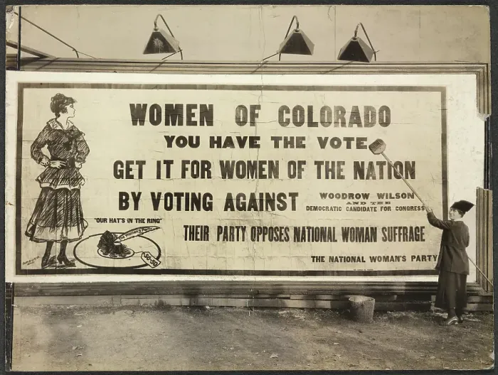 Framed Print : Suffragist Billboard In Denver Framed Print : Suffragist Billboard In Denver