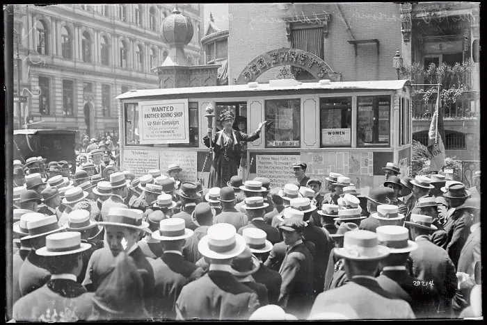 Framed Print : Suffragist Mrs. H. O. Hovemyer Addressing the Crowd Framed Print : Suffragist Mrs. H. O. Hovemyer Addressing the Crowd