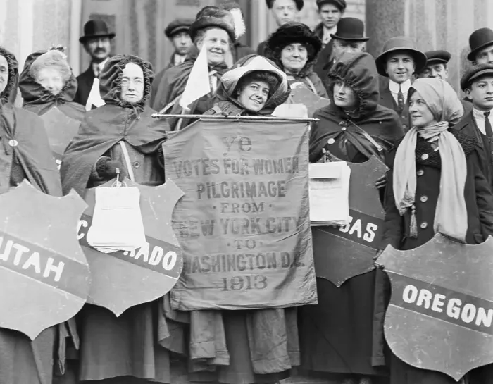 Framed Print : Suffragists Posing with Signs Framed Print : Suffragists Posing with Signs