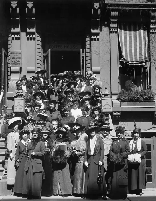 Framed Print : Suffragists Rally Outside Of Ye Olde Tea House Framed Print : Suffragists Rally Outside Of Ye Olde Tea House