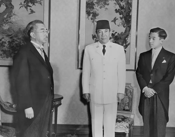 Framed Print : Sukarno with Japanese Royalty