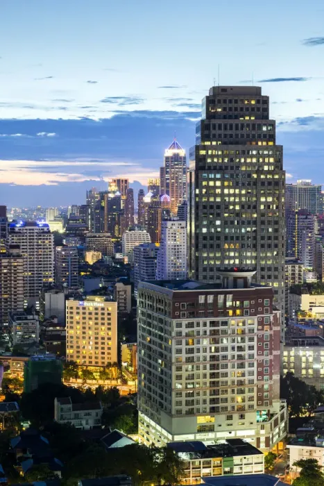 Framed Print : Sukhumvit area in Bangkok city