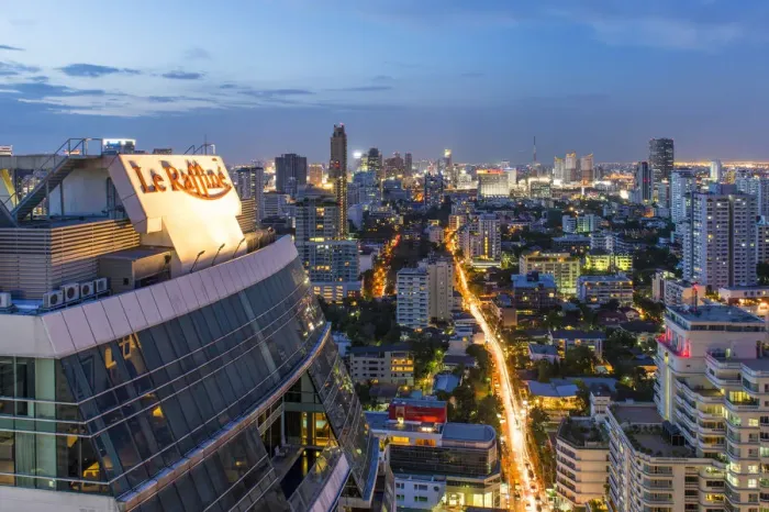 Framed Print : Sukhumvit area in Bangkok city