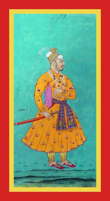 Framed Print : Sultan Muḥammad in a flower-patterned yellow tunic Framed Print : Sultan Muḥammad in a flower-patterned yellow tunic