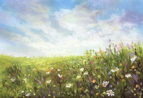 Summer meadow, painting