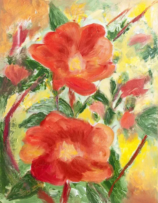 Framed Print : Summer roses painting Framed Print : Summer roses painting