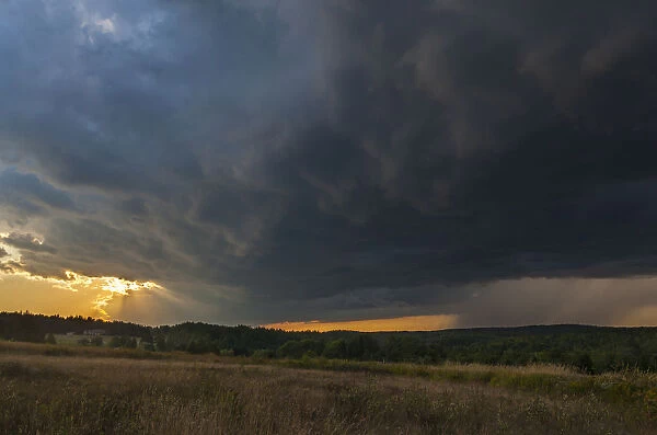 Summer storm over Northern Forest, Mars Hill, Aroostook County, Maine, USA