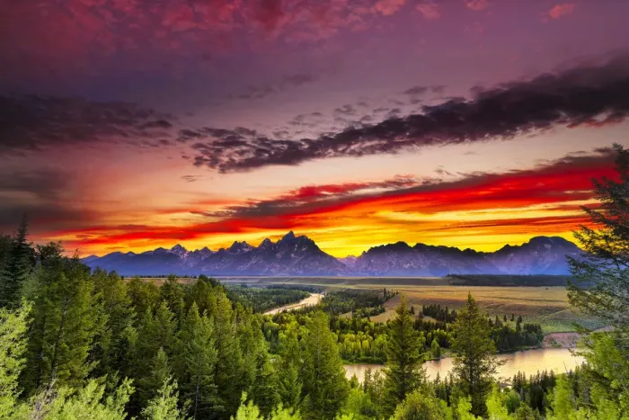 Framed Print : Summer Sunset at Snake River Overlook Framed Print : Summer Sunset at Snake River Overlook