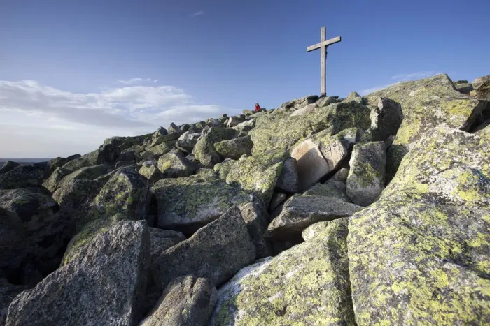 Framed Print : Summit cross of Mt Lusen, Bavarian Forest, Bavaria, Germany, Europe Framed Print : Summit cross of Mt Lusen, Bavarian Forest, Bavaria, Germany, Europe