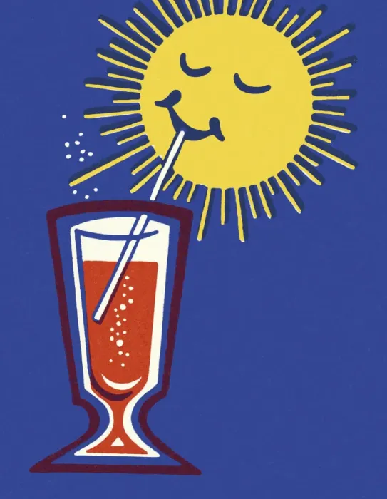 Framed Print : The Sun Drinking a Beverage Framed Print : The Sun Drinking a Beverage