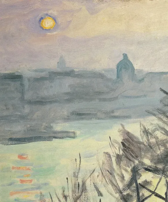 Framed Print : Sun Over Paris. Quai du Louvre, by Unknown Artist, 1905, 20th Century, oil on canvas, cm 65 x 82 Framed Print : Sun Over Paris. Quai du Louvre, by Unknown Artist, 1905, 20th Century, oil on canvas, cm 65 x 82