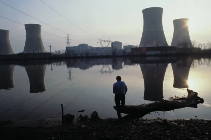 Framed Print : Sun Setting Behind Nuclear Cooling Towers and Reactor Framed Print : Sun Setting Behind Nuclear Cooling Towers and Reactor