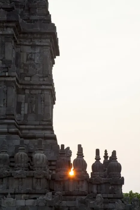 Framed Print : Sun setting through a Prambanan temple Framed Print : Sun setting through a Prambanan temple