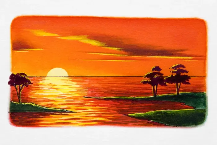 Framed Print : Sun setting over sea Framed Print : Sun setting over sea