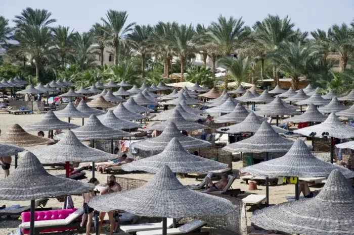 Framed Print : Sun umbrellas on a beach of Marsa Alam, Egypt Framed Print : Sun umbrellas on a beach of Marsa Alam, Egypt