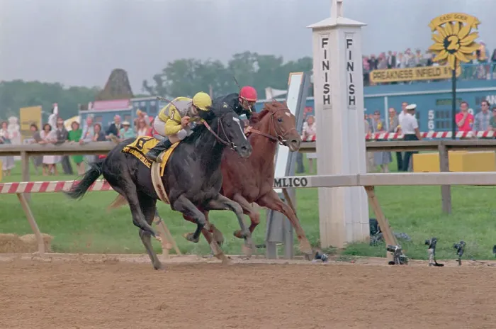 Framed Print : Sunday Silence Winning Preakness Race