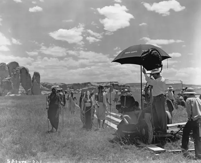 Framed Print : Sundown. Actress Gene Tierney films a scene on location, for the movie Sundown, 1941 Framed Print : Sundown. Actress Gene Tierney films a scene on location, for the movie Sundown, 1941