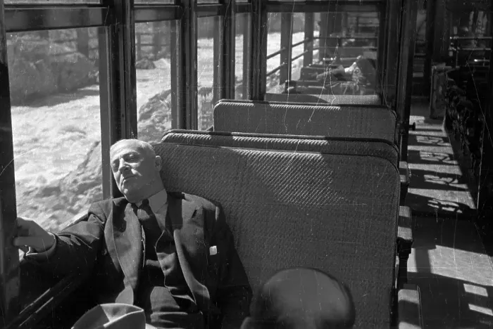 Framed Print : Sundozer. 24th June 1939: A passenger dozing whilst the sun shines on him Framed Print : Sundozer. 24th June 1939: A passenger dozing whilst the sun shines on him