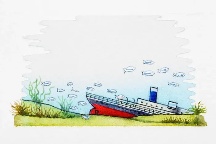 Framed Print : Sunken ship at bottom of sea Framed Print : Sunken ship at bottom of sea