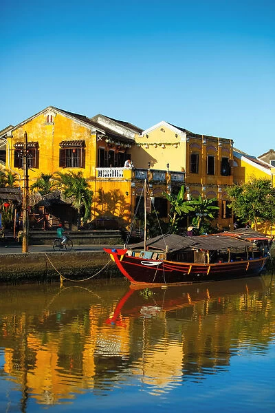 Sunny Hoi An Ancient Town riverside, Vietnam