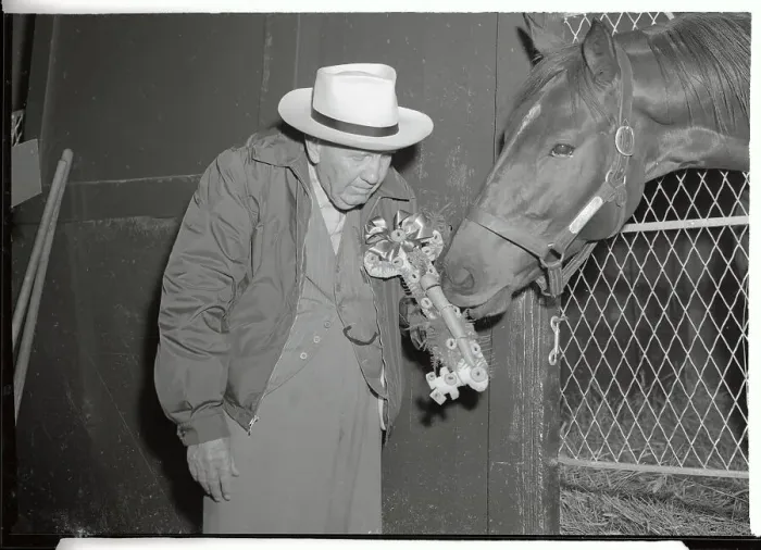 Framed Print : Sunny Jim Fitzsimmons Standing Next to Horse Called Nashua Framed Print : Sunny Jim Fitzsimmons Standing Next to Horse Called Nashua