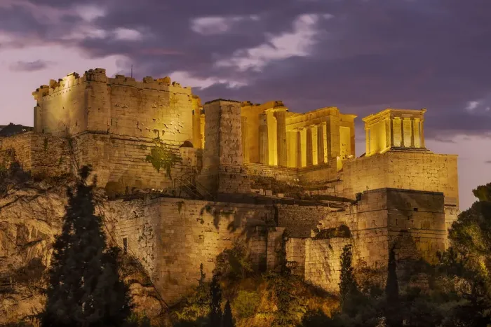 Framed Print : Sunrise at the Acropolis from Aeropagus Hill, Athens