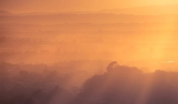 sunrise over Auckland terrain