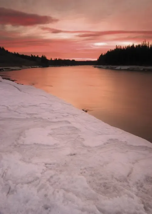 Framed Print : Sunrise On The Bow River In Winter Framed Print : Sunrise On The Bow River In Winter