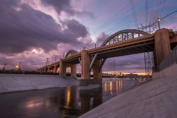 Sunrise under bridge