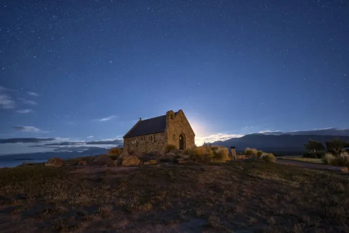 Framed Print : Sunrise at Church Of Good Shepherd, Tekapo Framed Print : Sunrise at Church Of Good Shepherd, Tekapo