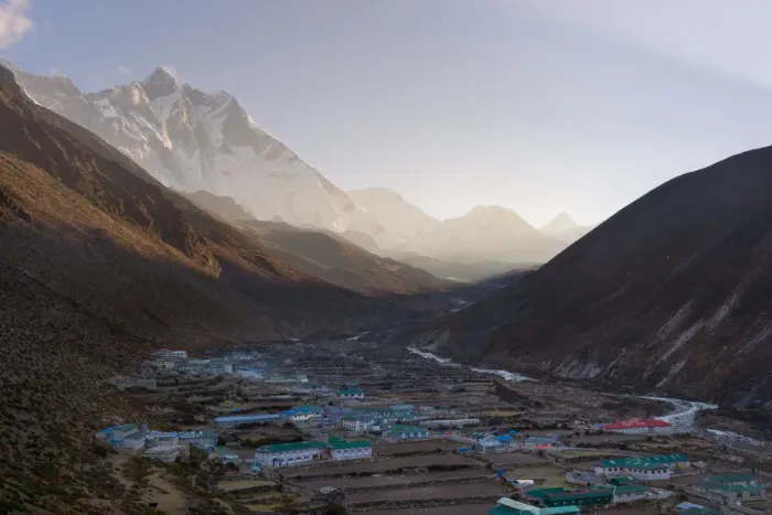 Framed Print : Sunrise at Dingboche village, Everest region Framed Print : Sunrise at Dingboche village, Everest region