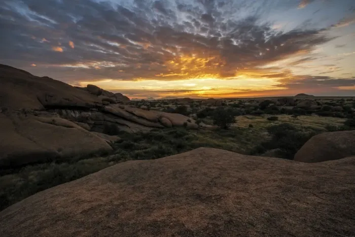 Framed Print : Sunrise over the Granite Rocks of Spitzkoppe, Erongo Region, Namibia, Africa