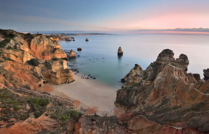 Framed Print : Sunrise at Lagos beach, Algarve Framed Print : Sunrise at Lagos beach, Algarve