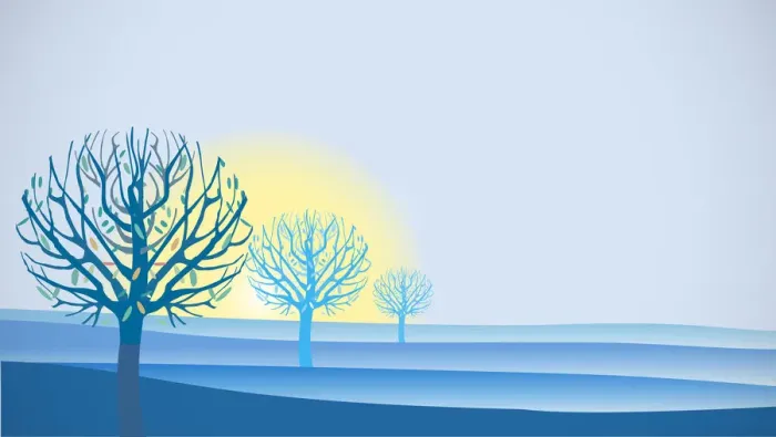 Framed Print : Sunrise Landscape in Blue with Trees Framed Print : Sunrise Landscape in Blue with Trees