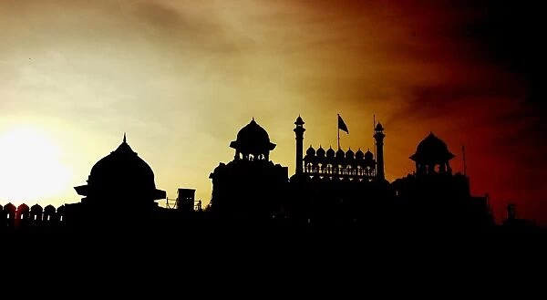 Sunrise over Majestic Red Fort in Delhi