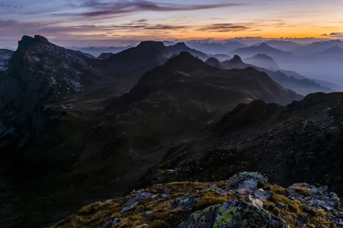 Framed Print : Sunrise above the Montafon mountains, Gargellen, Montafon, Vorarlberg, Austria Framed Print : Sunrise above the Montafon mountains, Gargellen, Montafon, Vorarlberg, Austria