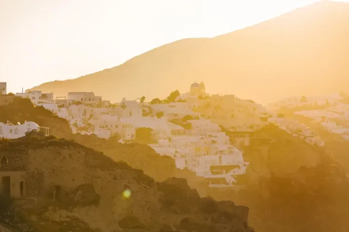 Framed Print : Sunrise in Oia village, Santorini, Cyclades, Greece Framed Print : Sunrise in Oia village, Santorini, Cyclades, Greece