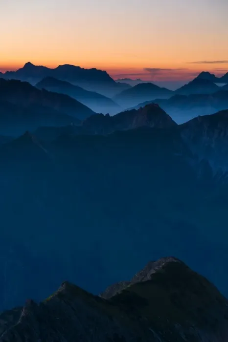 Framed Print : Sunrise above the peaks of the Allgau Alps in steplike arrangement, Oberstdorf, Bavaria, Germany Framed Print : Sunrise above the peaks of the Allgau Alps in steplike arrangement, Oberstdorf, Bavaria, Germany
