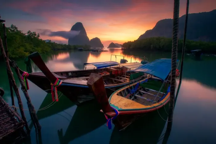 Framed Print : Sunrise in Phang-nga Bay