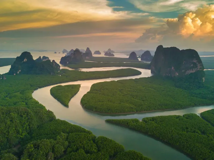 Framed Print : Sunrise at Phang nga bay, Phang nga, Thailand Framed Print : Sunrise at Phang nga bay, Phang nga, Thailand