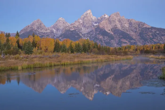 Framed Print : Sunrise at Schwabacher Landing in fall, Grand Teton National Park, Wyoming, USA Framed Print : Sunrise at Schwabacher Landing in fall, Grand Teton National Park, Wyoming, USA